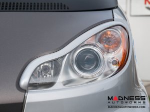 smart fortwo Eyebrows/ Headlight Trim - 451 model - White- V2